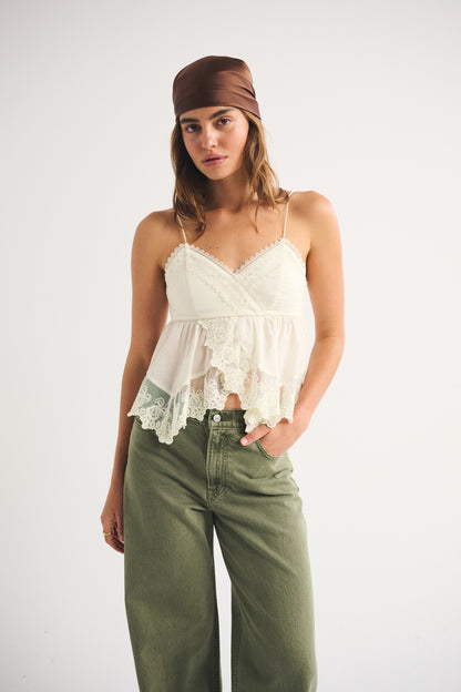 Abercrombie Babydoll Lace-Trim Cami
