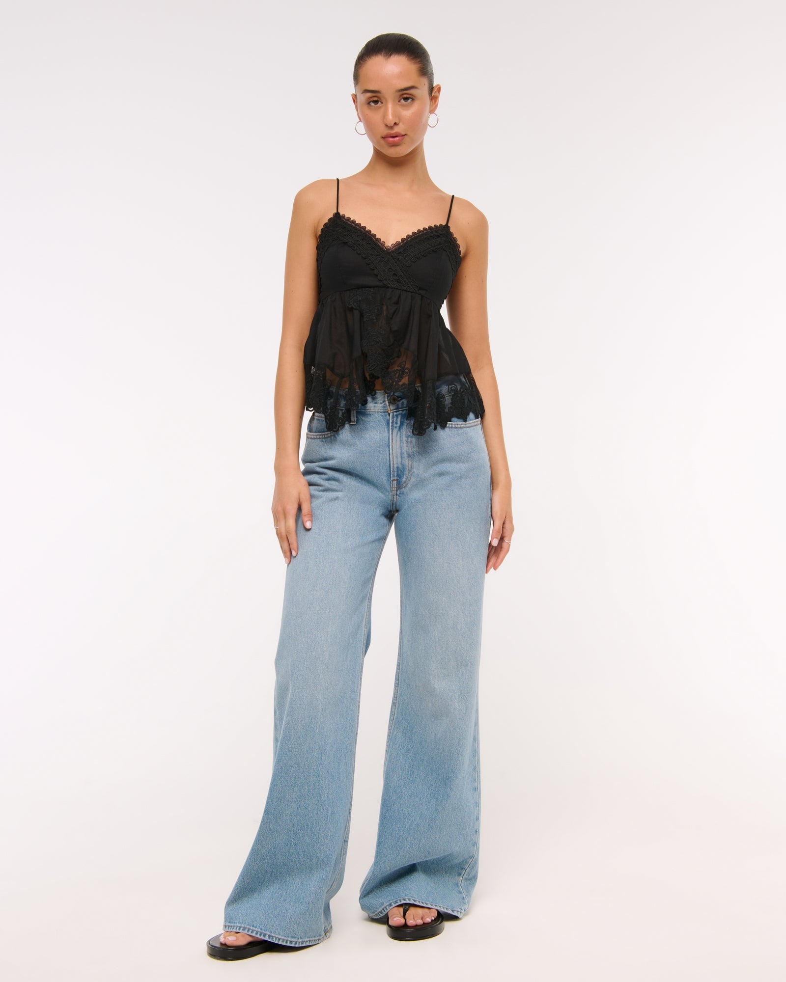 Abercrombie Babydoll Lace-Trim Cami