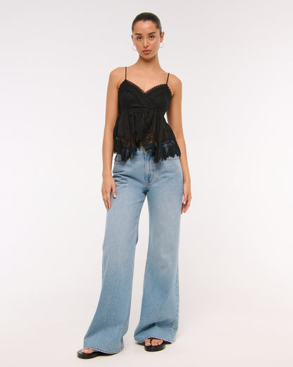 Abercrombie Babydoll Lace-Trim Cami
