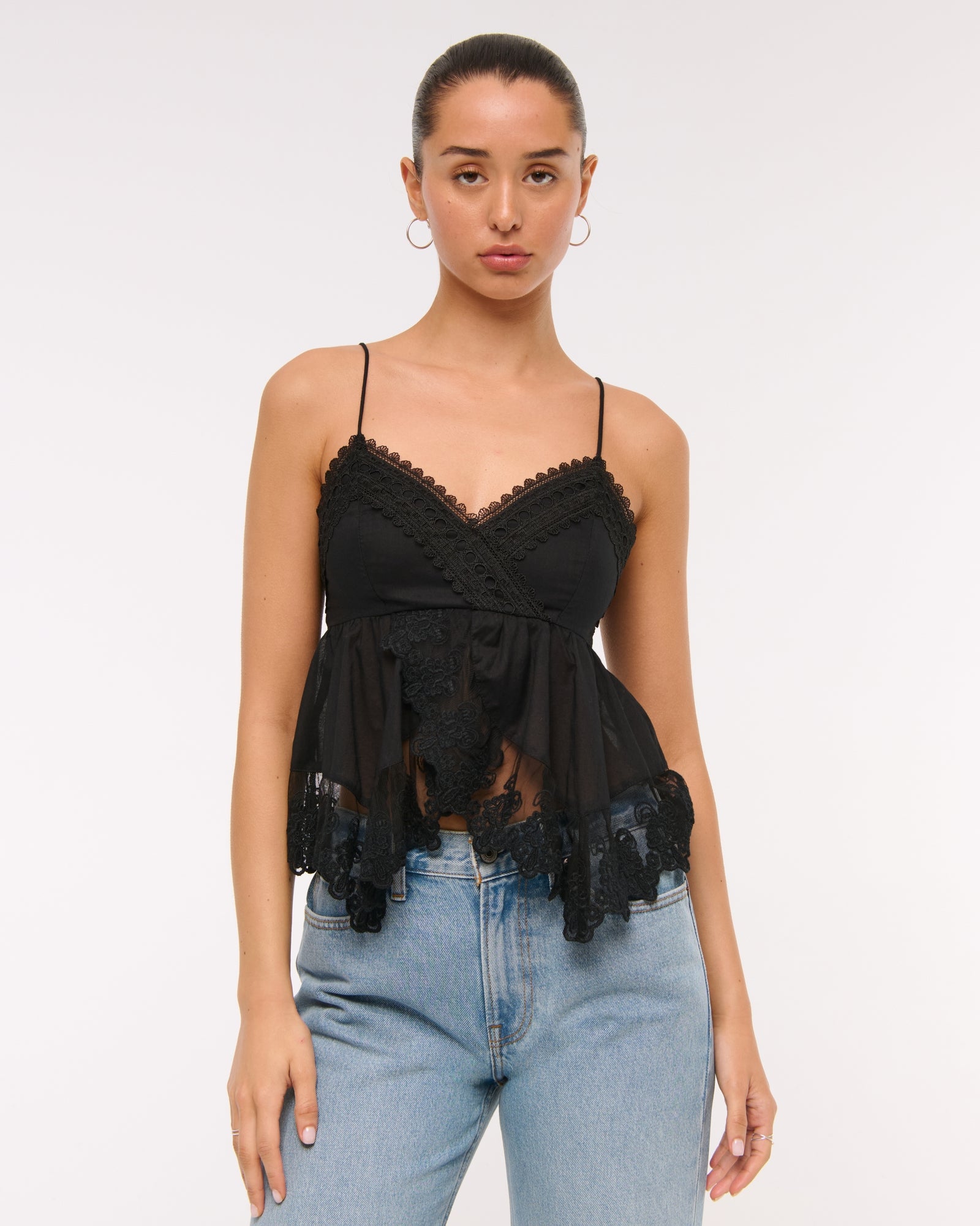 Abercrombie Babydoll Lace-Trim Cami