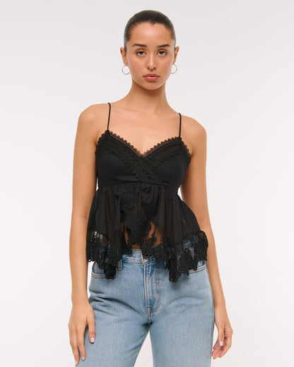 Abercrombie Babydoll Lace-Trim Cami