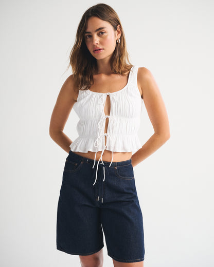 Abercrombie Ruched Tie-Front Top