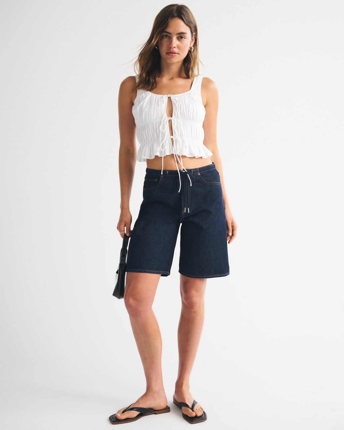 Abercrombie Ruched Tie-Front Top