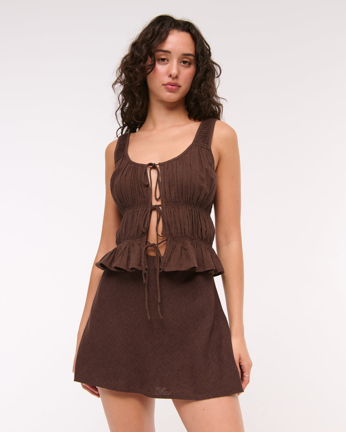Abercrombie Ruched Tie-Front Top