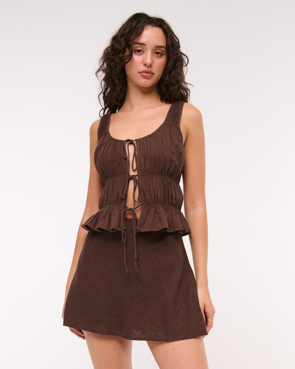 Abercrombie Ruched Tie-Front Top