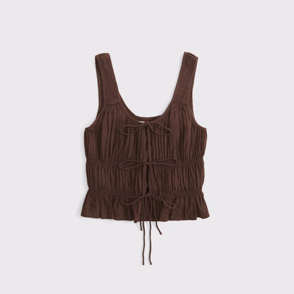 Abercrombie Ruched Tie-Front Top