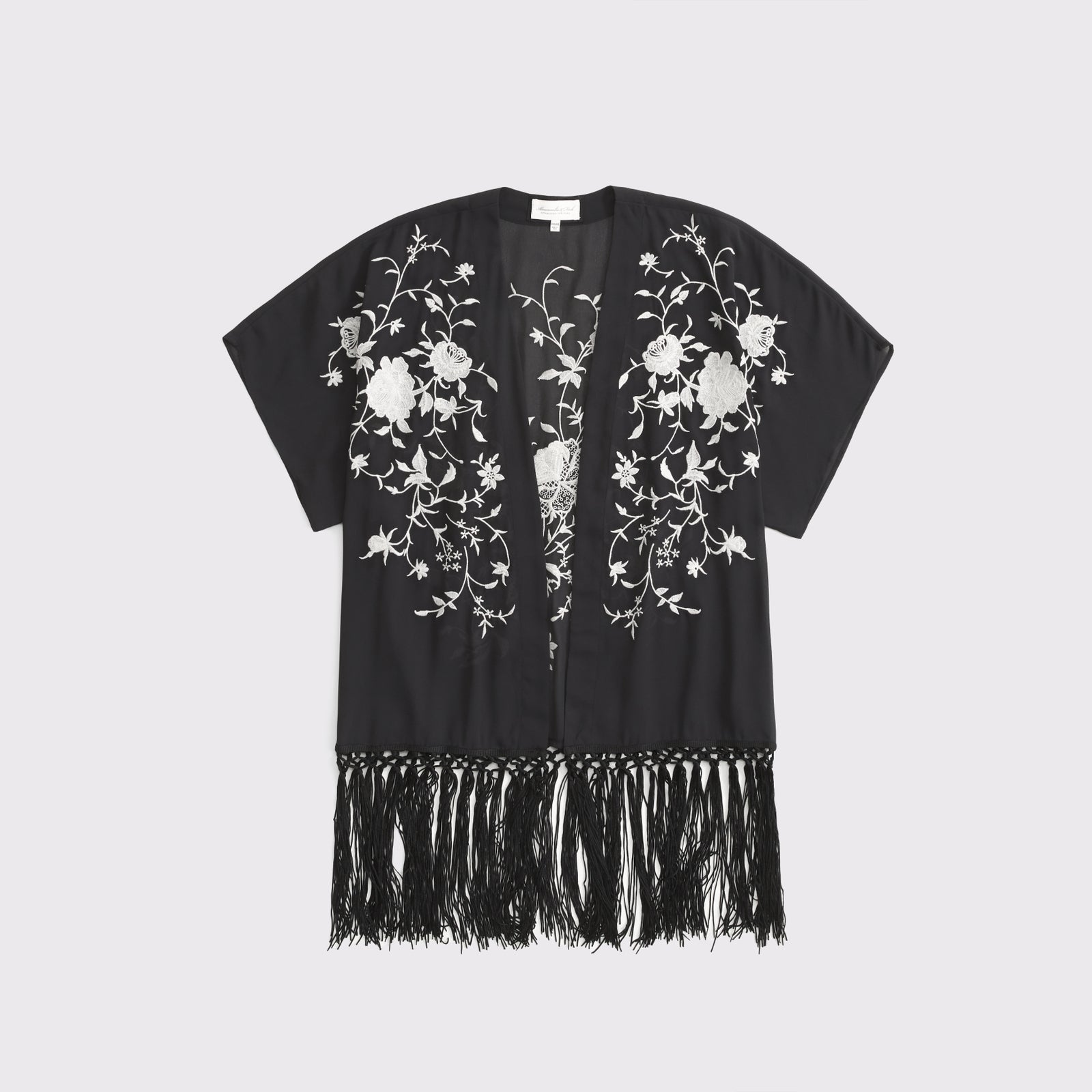 Abercrombie Embroidered Fringe Shawl