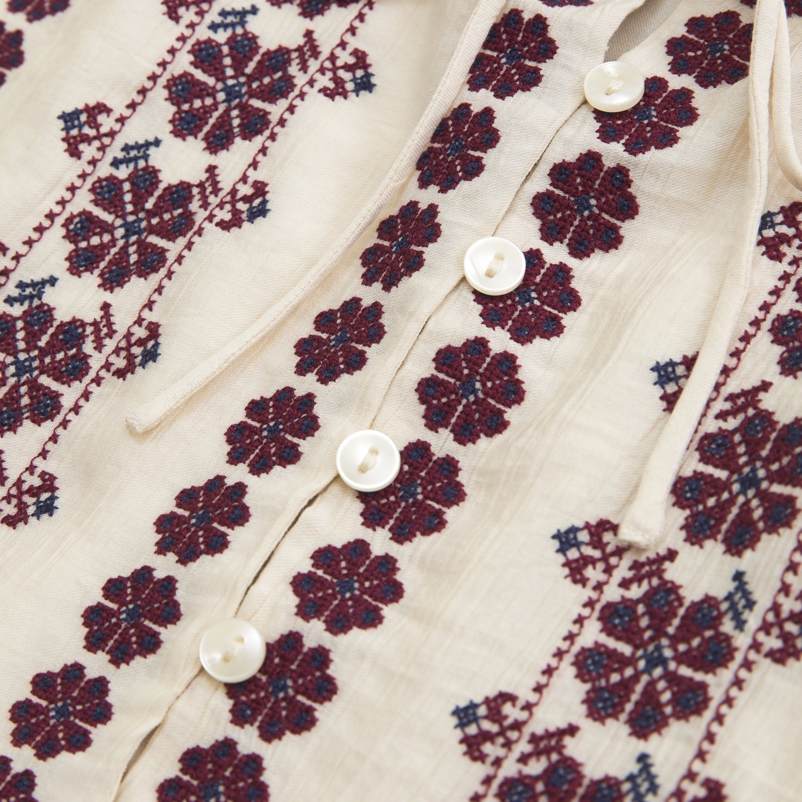 Abercrombie Embroidered Peplum Puff Sleeve Top