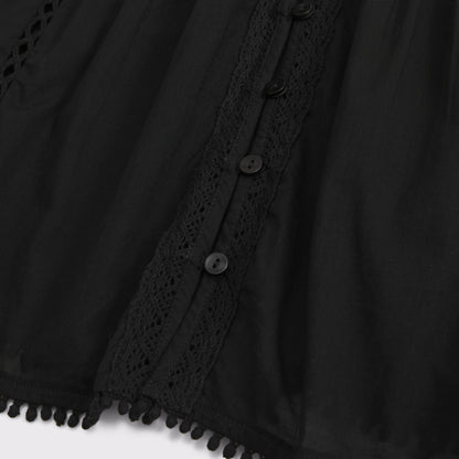 Abercrombie Lace-Trim Button-Through Blouse
