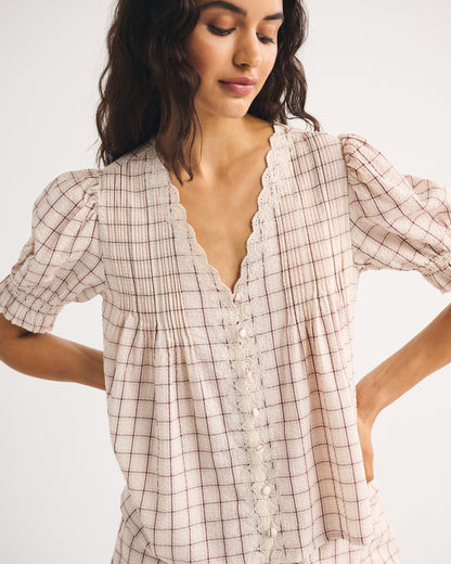 Abercrombie Puff-Sleeve Pintuck Blouse