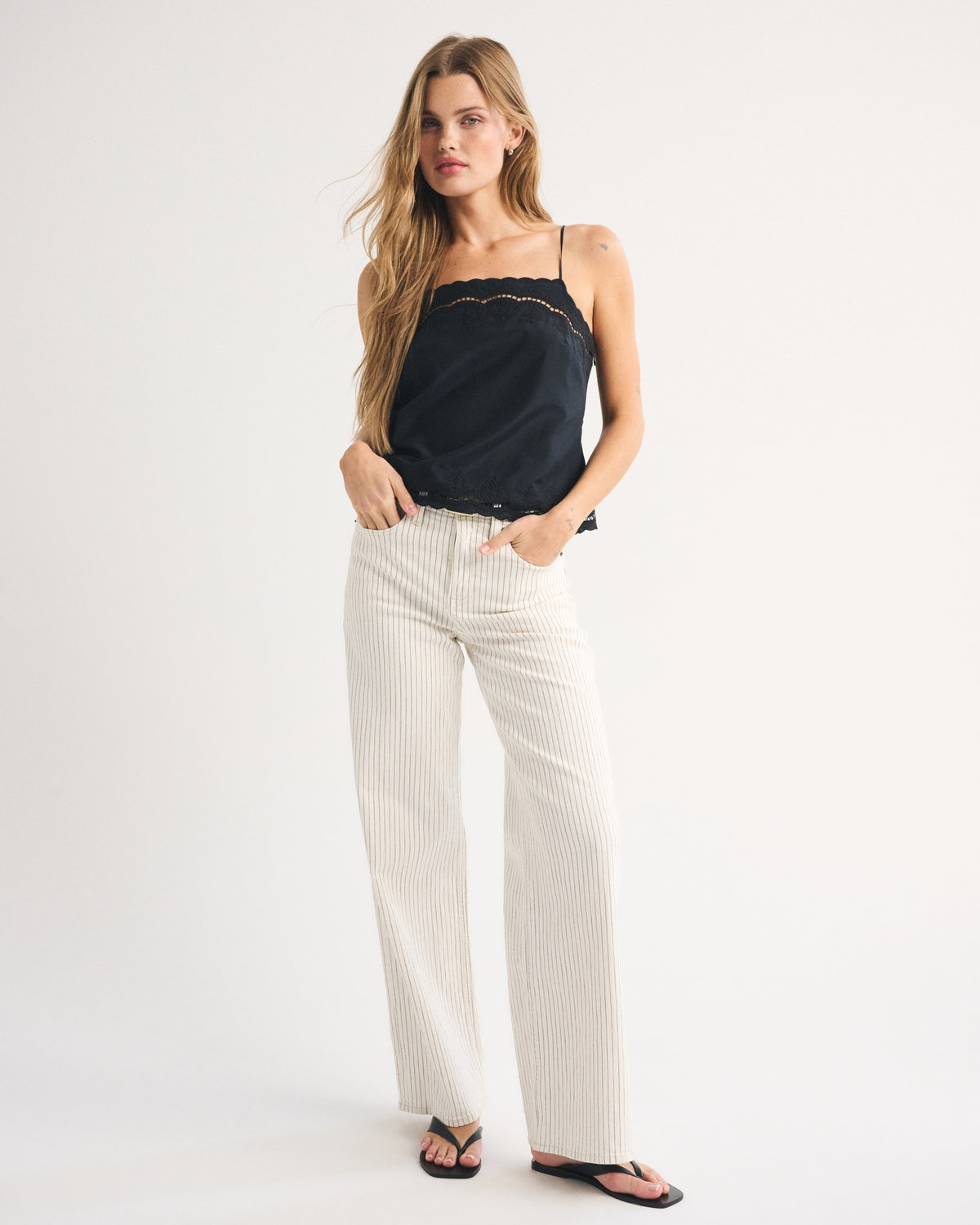 Abercrombie Cotton-Silk Blend Cutwork Cami