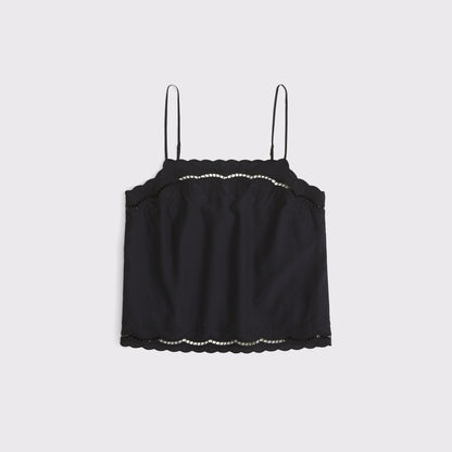 Abercrombie Cotton-Silk Blend Cutwork Cami