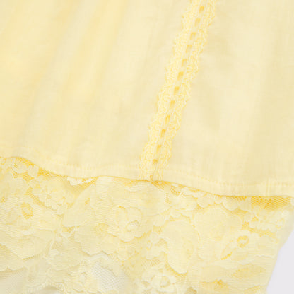 Abercrombie 100% Cotton Lace-Trim Button-Up Blouse