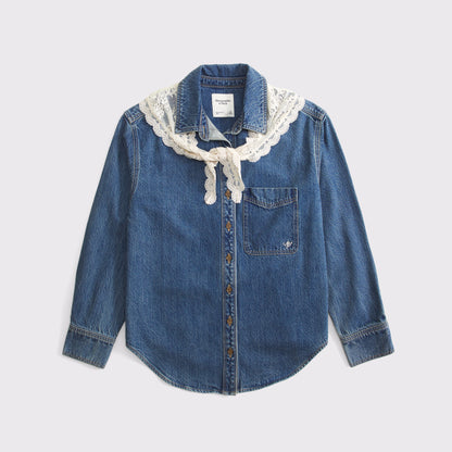 Abercrombie Removable Scarf Denim Shirt