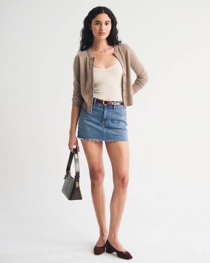 Abercrombie Mid Rise 5-Pocket Denim Mini Skort