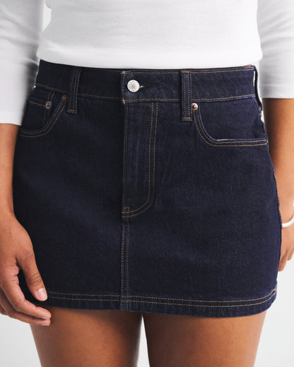 Abercrombie Curve Love Mid Rise 5-Pocket Denim Mini Skort