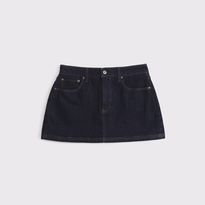 Abercrombie Curve Love Mid Rise 5-Pocket Denim Mini Skort