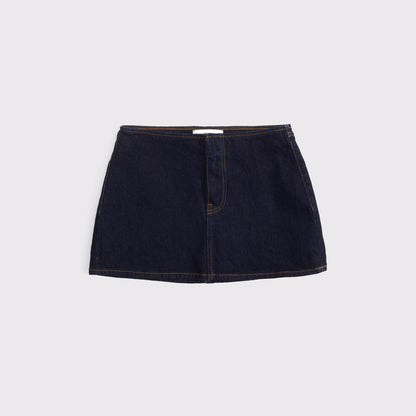 Abercrombie Clean Waist Low Rise Denim Mini Skort