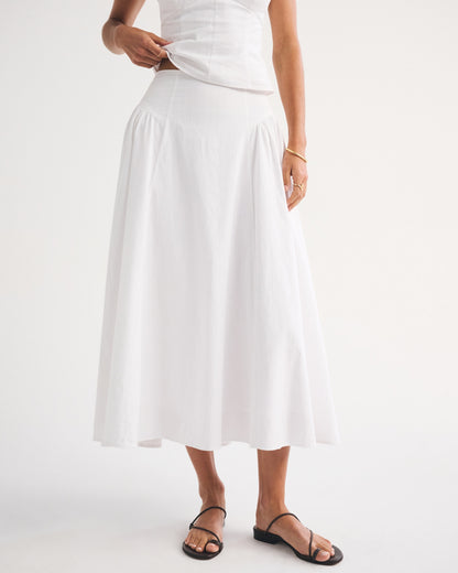 Abercrombie A&F Dylan Poplin Ultra High Rise Midi Skirt