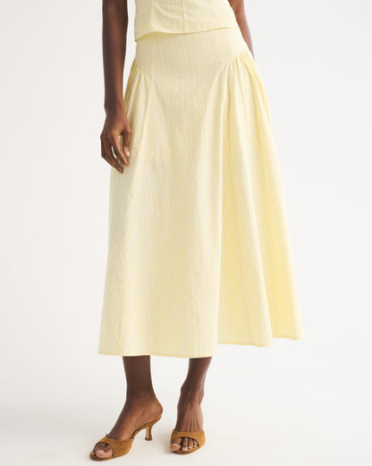 Abercrombie A&F Dylan Poplin Ultra High Rise Midi Skirt