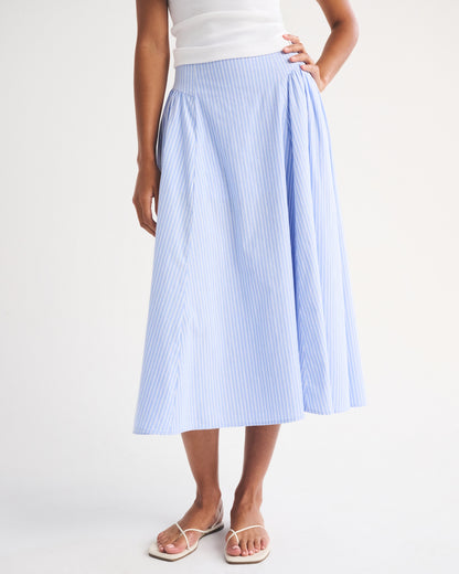 Abercrombie A&F Dylan Poplin Ultra High Rise Midi Skirt