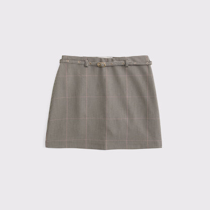 Abercrombie A&F Scarlett Ultra High Rise Belted Suiting Mini Skort