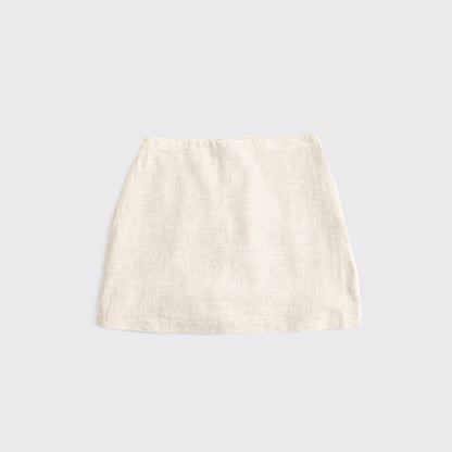Abercrombie The A&F Scarlett Curve Love Linen-Blend Mini Skort