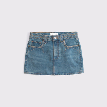 Abercrombie Mixed Fabric Denim Mini Skirt