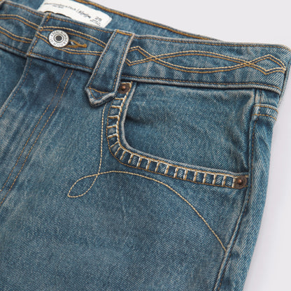 Abercrombie Mixed Fabric Denim Mini Skirt