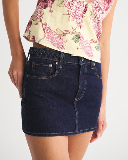 Abercrombie Mid Rise Denim Mini Skort