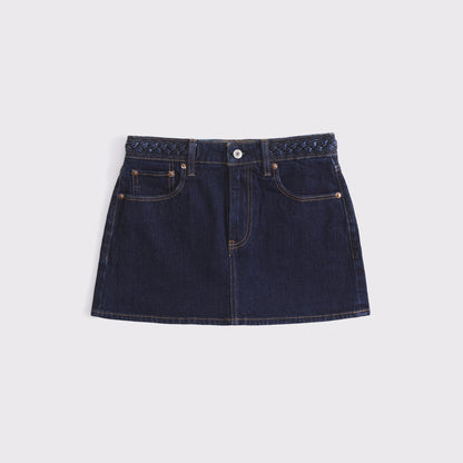 Abercrombie Mid Rise Denim Mini Skort
