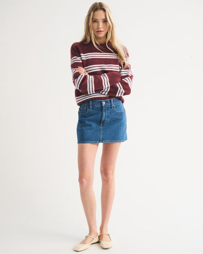 Abercrombie Mid Rise Denim Mini Skort