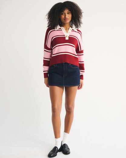 Abercrombie Curve Love Mid Rise Denim Mini Skort