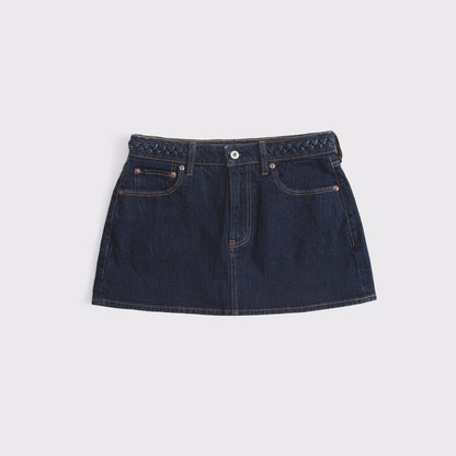 Abercrombie Curve Love Mid Rise Denim Mini Skort