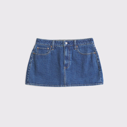 Abercrombie Curve Love Mid Rise Denim Mini Skort