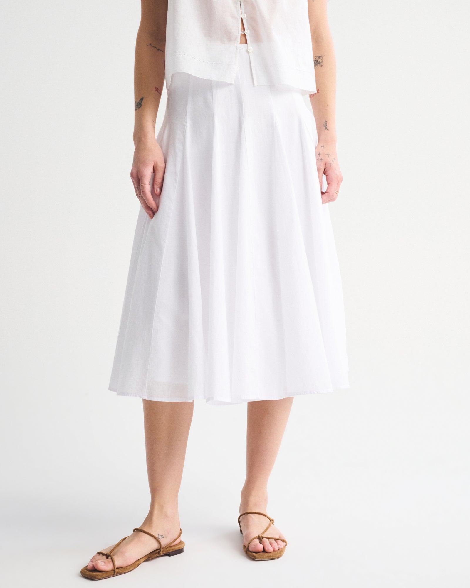 Abercrombie 100% Cotton Godet Midi Skirt