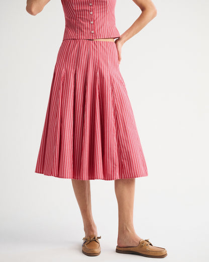 Abercrombie High Rise Godet Midi Skirt