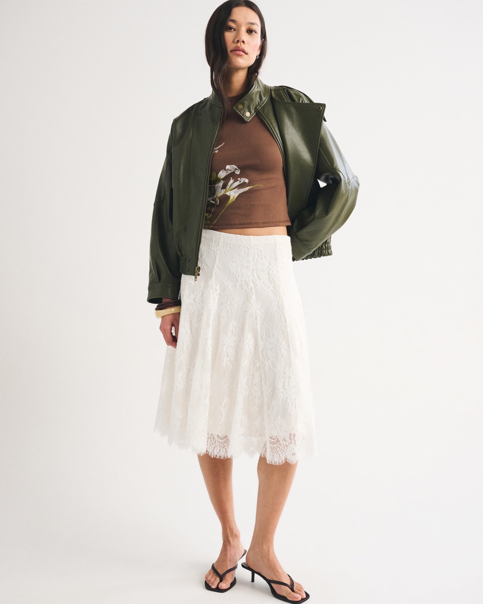 Abercrombie Lace Midi Skirt