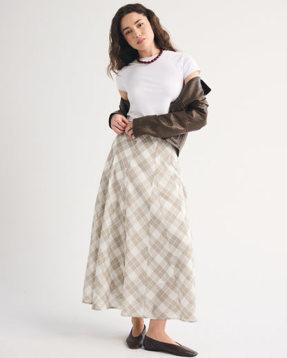 Abercrombie 100% Cotton High Rise Maxi Skirt