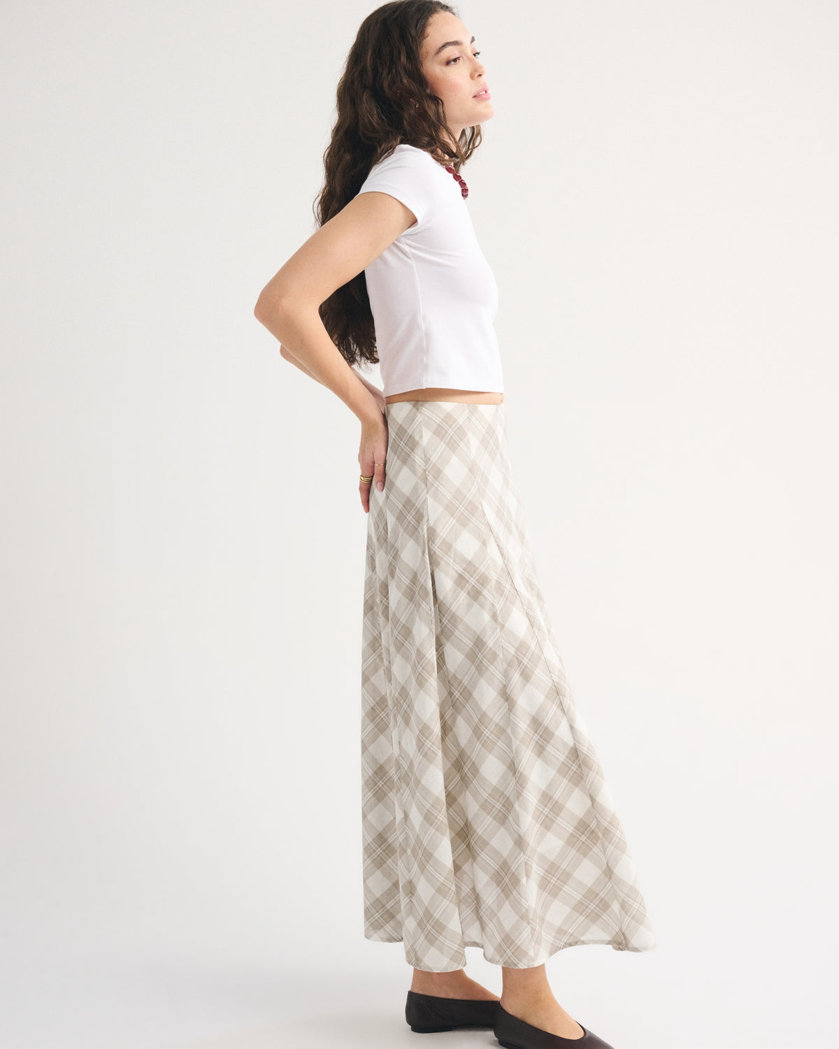 Abercrombie 100% Cotton High Rise Maxi Skirt
