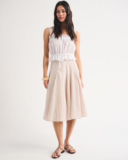 Abercrombie 100% Cotton Godet Midi Skirt