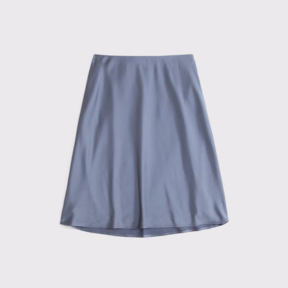 Abercrombie High Rise Satin Midi Skirt