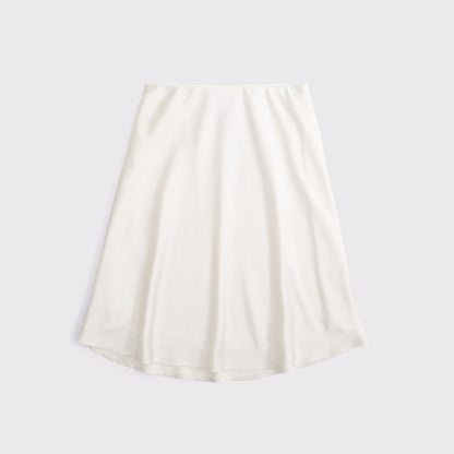 Abercrombie High Rise Satin Midi Skirt