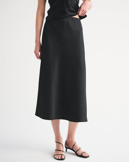 Abercrombie High Rise Satin Midi Skirt