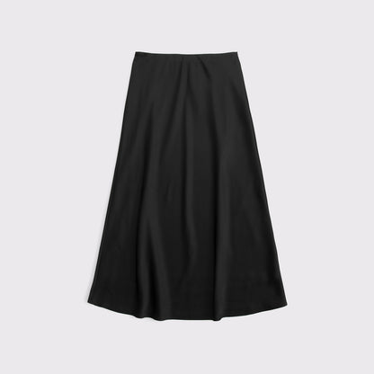 Abercrombie High Rise Satin Midi Skirt
