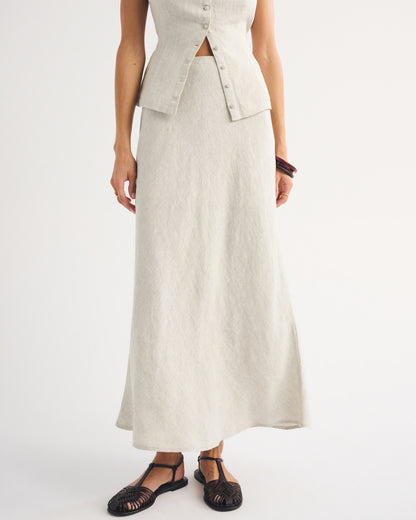 Abercrombie 100% Linen High Rise Maxi Skirt