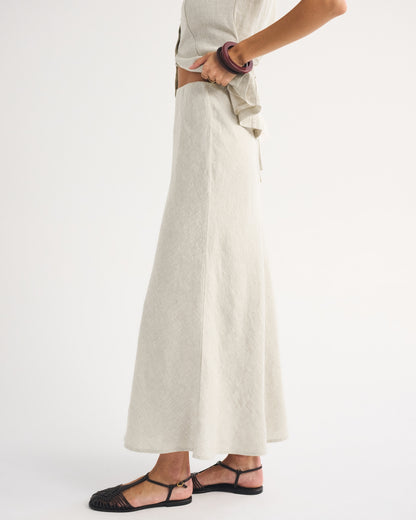Abercrombie 100% Linen High Rise Maxi Skirt