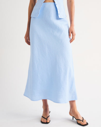 Abercrombie 100% Linen High Rise Maxi Skirt