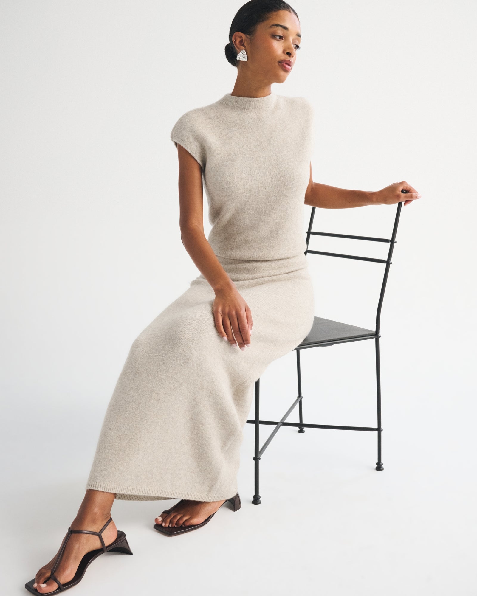 Abercrombie Merino Wool-Blend High Rise Sweater Maxi Skirt