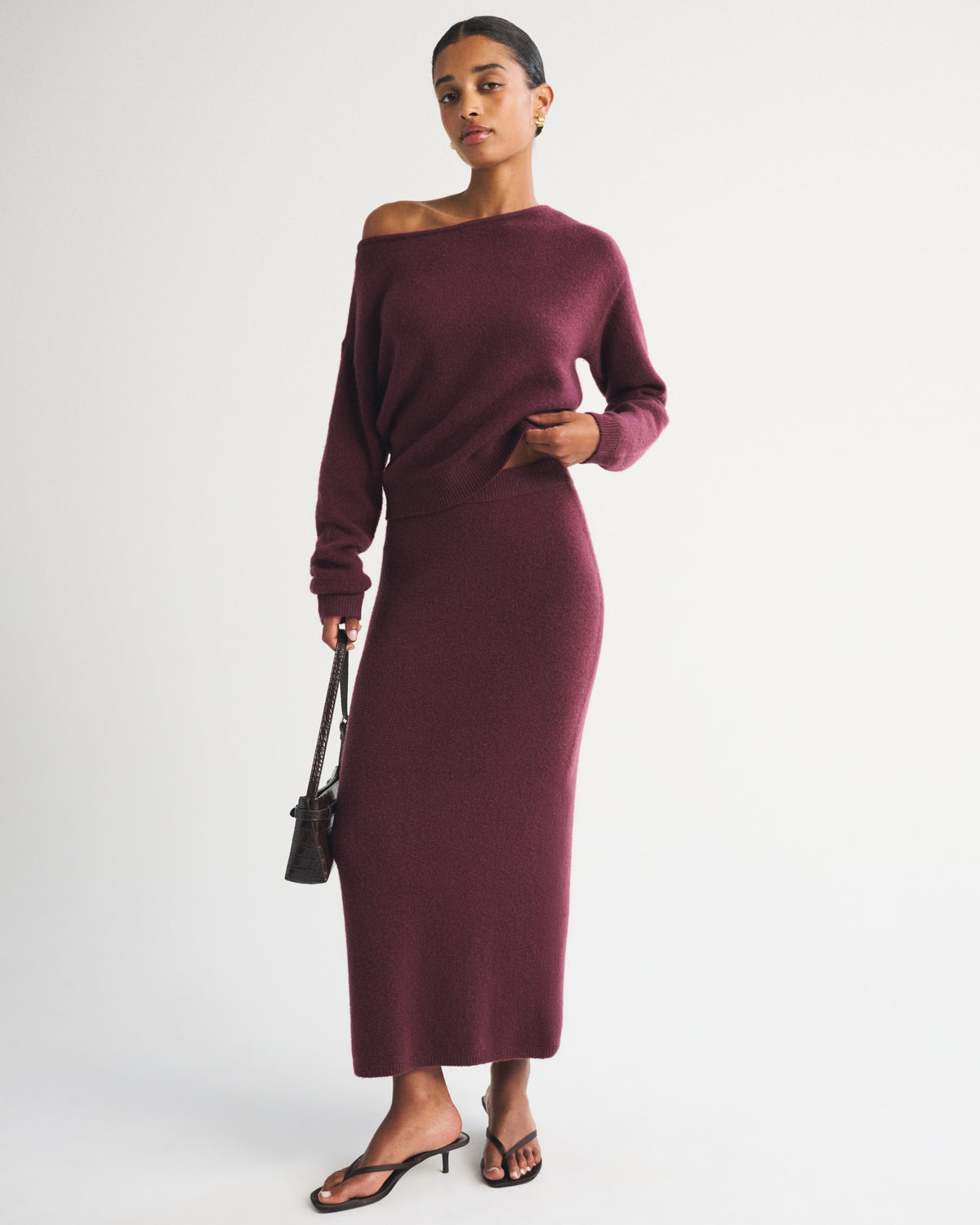 Abercrombie Merino Wool-Blend High Rise Sweater Maxi Skirt